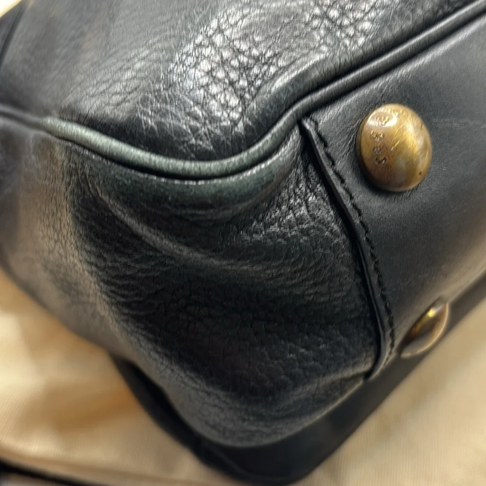 Rag & Bone black medium pilot satchel handbag w/dust bag top handle leather boho - Picture 12 of 15